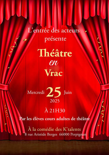 Affiche du spectacle Théâtre en Vrac : Spectacle Cours de Théâtre Adulte